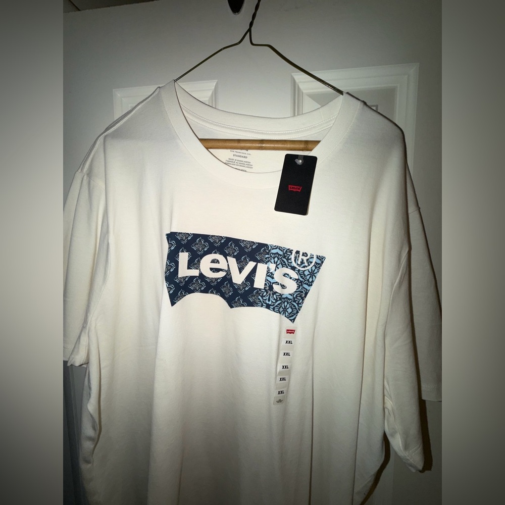 Levi's White Tee with Blue Graphic